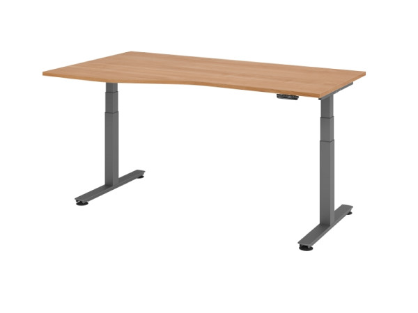 Hammerbacher Sitz-Steh-Schreibtisch elektrisch 180x100/80cm Nussb, VXDSM18/N/G