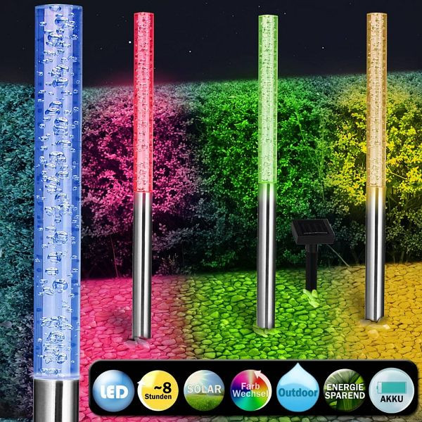 monzana LED Solar Steckleuchte 4er-Set mit Farbwechsler, 104178