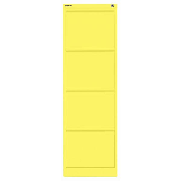 Bisley Hängeregistraturschrank, einbahnig, 4 HR-Schubladen, 641 zinkgelb, 3643641