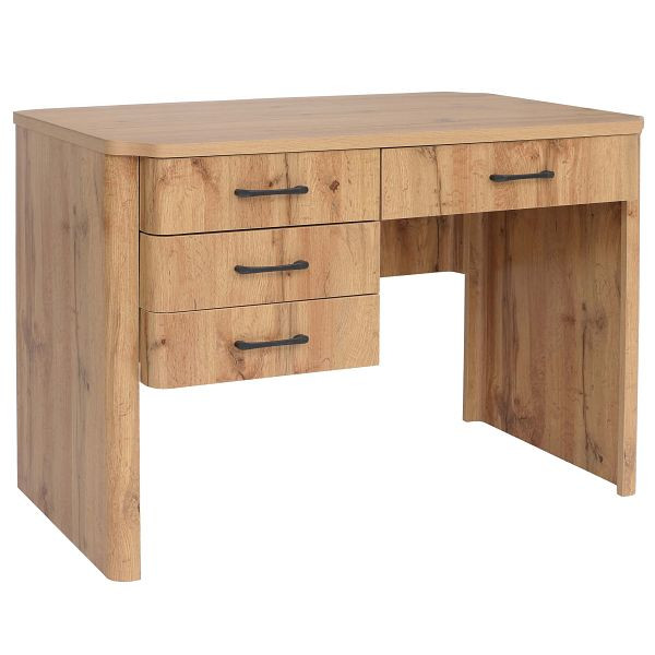 Mendler Schreibtisch HWC-P42, Bürotisch Computertisch, 4 Schubladen MDF 78x110x60cm, Wotan-Eiche-Optik, 139777+139778