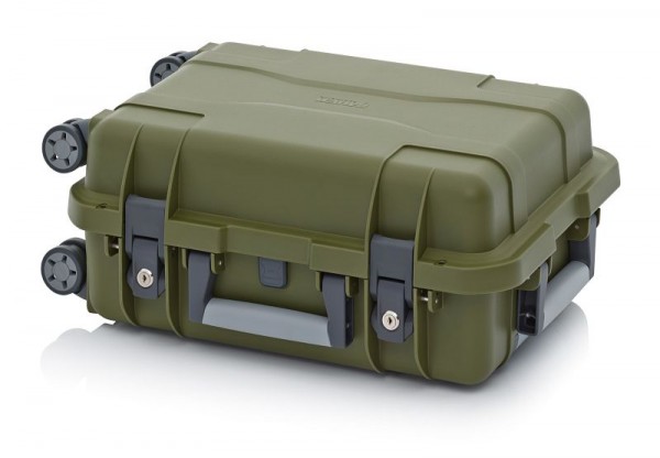Auer Schutzkoffer Pro Trolley, Olivgrün, mit 2 gleichschließenden Schlössern, Würfelpolster, CP S 5422 B1-6003