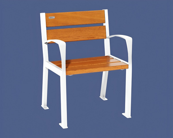 Procity Stuhl Silaos 5 Holzlatten, Mit Armlehne, Holz & Stahl, helle Eiche/RAL 9010, 209510.9010.CHEC
