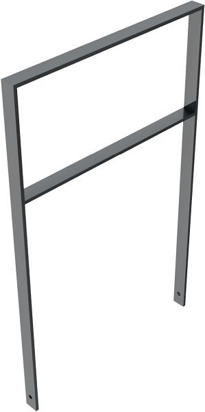 Schake Anlehnbügel aus Flachstahl 50 x 12 mm, mit Querholm, Gesamtbreite: 750 mm, feuerverzinkt und beschichtet DB 703, 451_075B