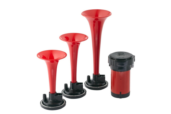 HELLA Fanfare - 12V - 118dB(A) - Frequenzbereich: 780/820/880Hz - Fanfare Dreiklang - elektrisch-pneumatisch, 3PD 003 001-671