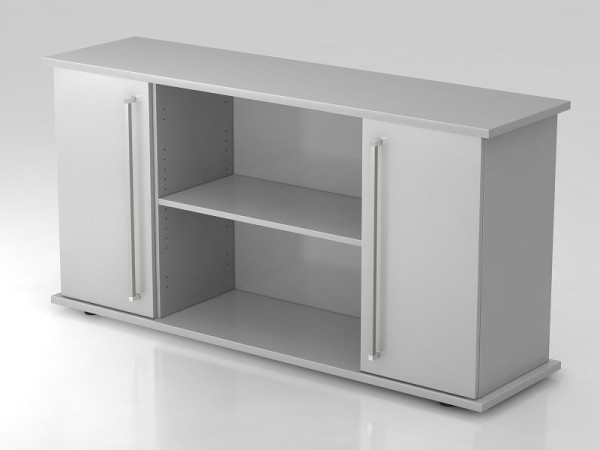 Hammerbacher Sideboard 2 Türen 166cm Chromgriff Grau/Grau, 166,1x44,8x84 cm (BxTxH), VSB2T/5/5/CE