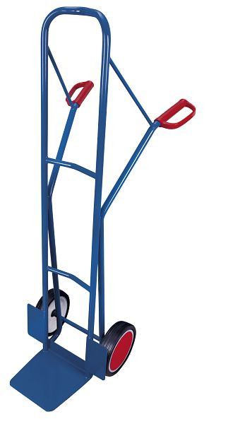 VARIOfit Stahlrohrkarre, Außenmaße: 550 x 740 x 1.600 mm, RAL 5010 enzianblau, Radsatz: Vollgummibereifung, sk-710.031