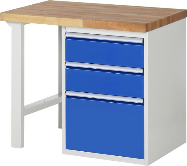 RAU Werkbank Serie 7000 - Baukasten-Bauweise, Unterbau-Container (3x Schublade), 1000x840x700 mm, 03-7507A1-107B4S.11