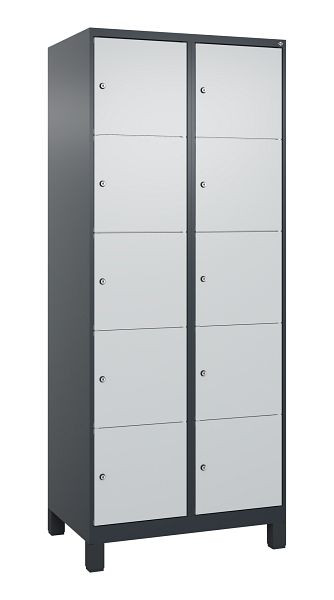 C+P Schließfachschrank Classic PLUS, Füße, 2 Abteile, 1950x800x500mm, 7016/7035, 080010-225 S10013