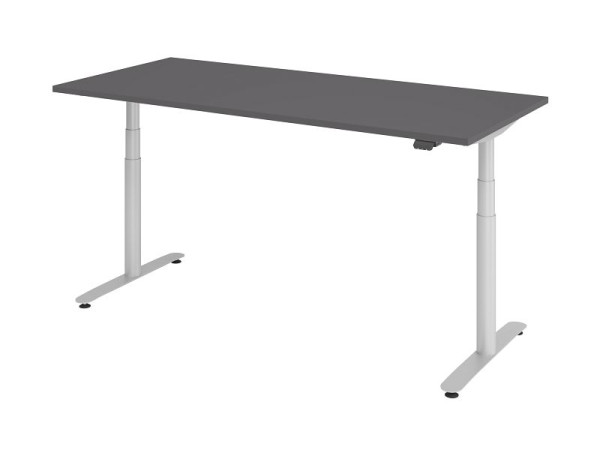 Hammerbacher Sitz-Steh-Schreibtisch elektrisch 180x80cm Graphit/Silber, VXDLR19/G/S