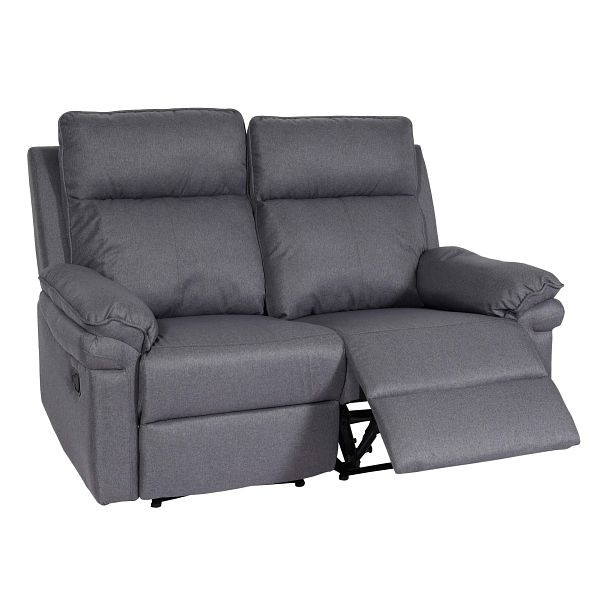 Mendler 2er Kinosessel HWC-L94, Relaxsessel Fernsehsessel Sofa, Armlehne Liegefunktion Nosagfederung Stoff/Textil, dunkelgrau, 103143+103144