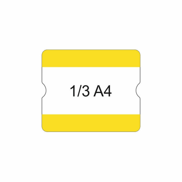 Eichner Bodenbeschriftungstasche 1/3 A4 offen, selbstklebend für innen, austauschbare Beschriftung, 216x180 mm, gelb, VE: 10 Stück, 9225-20530-040