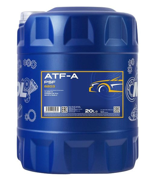 MANNOL Mineralöl 8203 ATF-A / PSF, VE: 20 l, MN8203-20