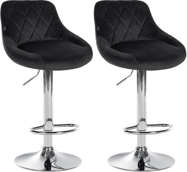 CLP Barhocker Lazio Samt chrom, schwarz, VE: 2 Stück, 323249