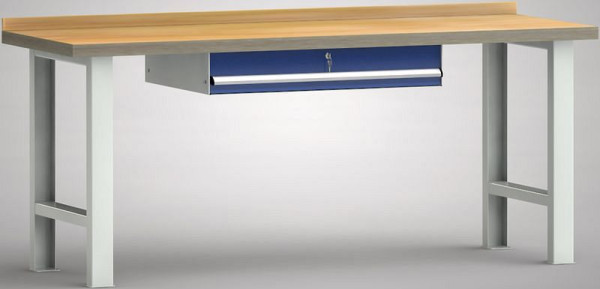 KLW Profi-Werkbank - 2000 x 700 x 845 mm L x T x H, eine Einzelschublade 150 mm Fh-EA, variabel, WP500N-2000M45-E7020