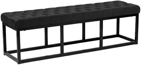 CLP Sitzbank Polson Samt Schwarz 150 cm, schwarz, 318769