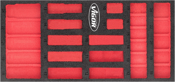 VIGOR 2-Komponenten Weichschaum-Einlagen, Einlagenmaß / Schubladengröße: S (188 x 393 x 35 mm), Verwendung: V5602, V5602-L