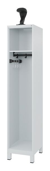 C+P Feuerwehrspind Evolo, Modell EXPERT, 1 Abteil, H1850B400T500 mm, Lichtgrau, Füße, 0491015-12 S10006