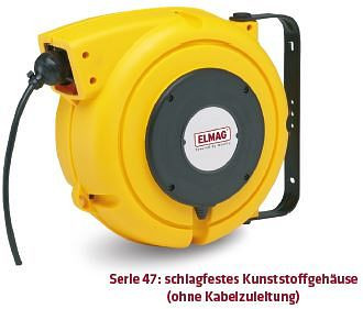 ELMAG Automatische Kabelaufroller ZECA 'DATAFLUX', 4708 CAT5E, 11+1 Meter, 4x(2x0, 15) C mm², IP 42 (ohne Zuleitung, Stecker und Kupplung), 44298