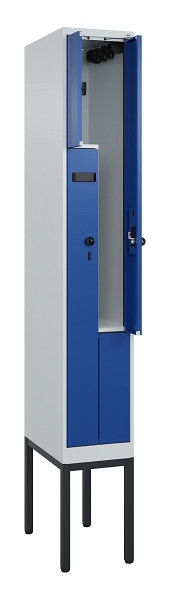 C+P Z-Spind Evolo PLUS, Gestell, 2 Fächer, 2120x300x500mm, 7035/5010, Drehriegel, 0490337-102 S10014