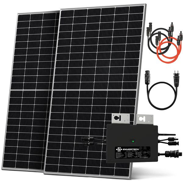 Solarway Balkonkraftwerk 1000W, Envertech 600/800W, mit Flachdachhalterung, SHY-2-500-D08-FD
