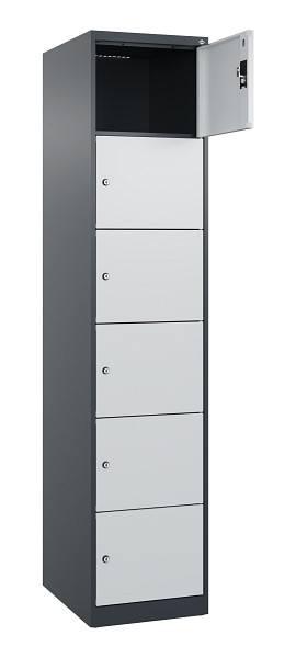 C+P Schließfachschrank Evolo PLUS, 6 Fächer, 1850x400x500mm, 7016/7035, 049000-126 S10017