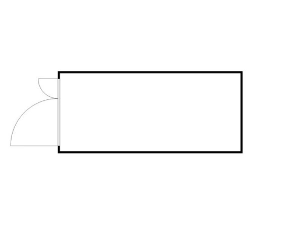 FLADAFI Materialcontainer MC 1500, verzinkt, zerlegt, Holzfußboden, Doppelflügeltür (asymmetrisch) auf der 2 m Seite, F15200203-F911