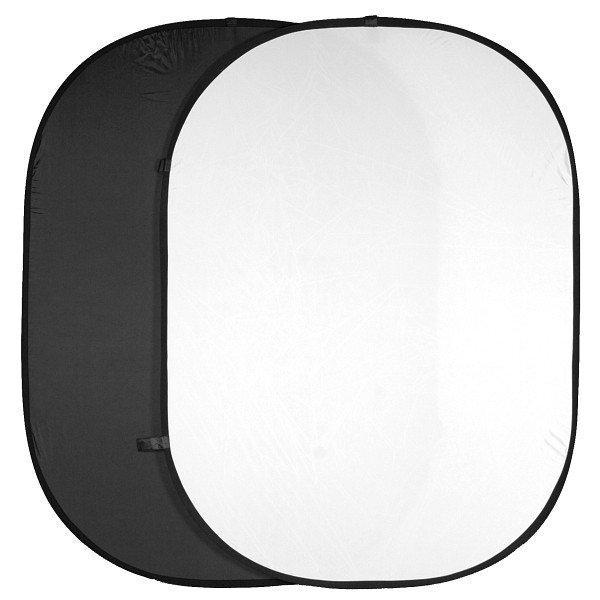 Walimex pro 2er Set Falthintergrund Schwarz und Weiß 150 x 200 cm mit Tasche, mit Befestigungsschlaufe, 1015946