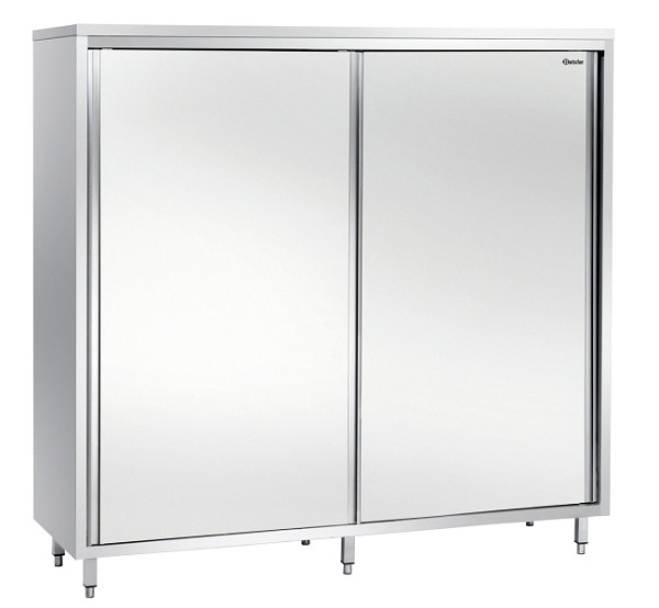 Bartscher Hochschrank 600, B1600, 2 Schiebetüren, Chromnickelstahl, 398160