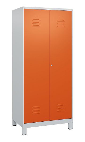 C+P Umkleidespind Classic PLUS, Doppel-Spind, Füße, 2 Abteile, 1800x800x500mm, 7035/2004, Zylinderschloss, 0800127-22P S10031