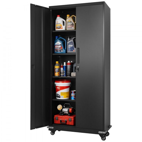 VEVOR Aktenschrank, 184,5 cm, Metallschrank mit 4 verstellbaren Böden, 2 Magnettüren & 2 Schlüsseln für Büro/Lager/Keller, DXCWJHS2MN5CLRQ78001V0