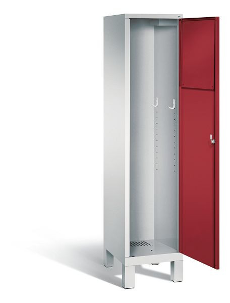 C+P Wäsche-Sammelschrank Evolo, H1850xB420xT500mm, Farbe: Lichtgrau / Rubinrot, 48070-210 S10010
