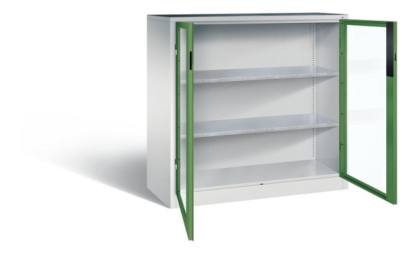C+P Werkzeugschrank Acurado, H1200xB1200xT500mm, Farbe: Lichtgrau / Resedagrün, Muldengriff, 8531-0552 S10017