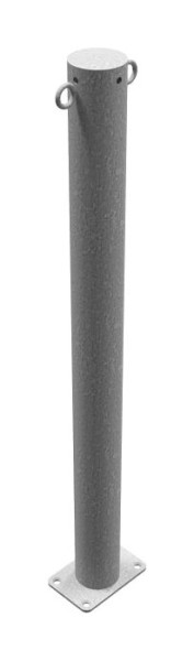 Schake Absperrpfosten Stahlrohr Ø 76 x 2,6 mm ortsfest, für Dübel Befestigung, feuerverzinkt, mit 2 Ösen, 476P/2