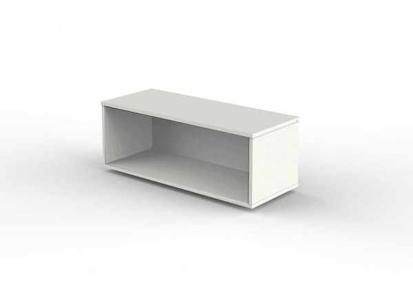 Kerkmann Aufsatzregal, 1 OH, mit Sichtrückwand, Form 4, B 1000 x T 400 x H 360 mm, Weiß, 13449410