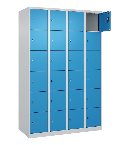 C+P Schließfachschrank Evolo PLUS, 24 Fächer, 1850x1200x500mm, 7035/5012, 049000-406 S10007