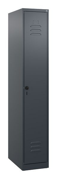 C+P Umkleidespind Classic PLUS mit Mitteltrennwand, 1700x300x500mm, 7016/7016, Drehriegel, 0800007-10F S10010