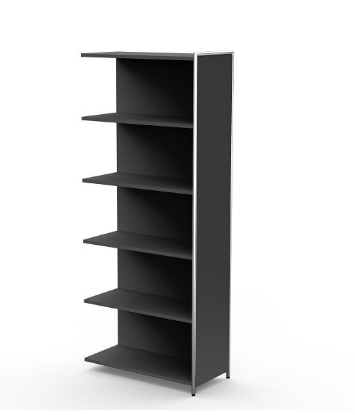 Kerkmann Anbauregal für 5 OH, Artline, B 780 x T 380 x H 1850 mm, Anthrazit, 13738813