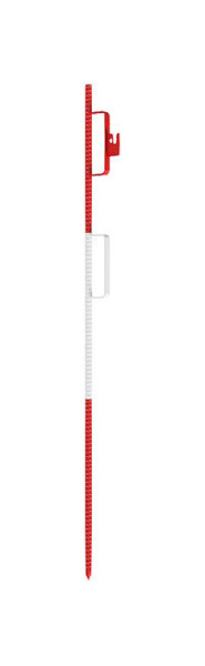 Schake Lattenpfahl Ø 20 x 1400mm, mit 2 geschlossenen Haken, rot / weiß lackiert, 302214RH2G