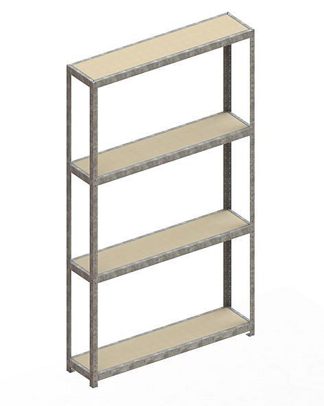 Meta SPEED - RACK Regal 2970x1700x400 mm mit Spanplatte, verzinkt, Bodenanzahl: 4, 20087056