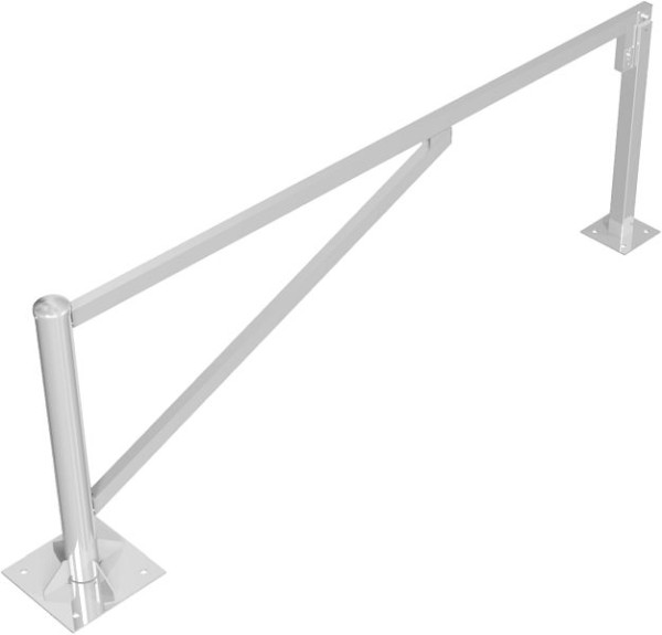 Schake Drehschranke 2,50m, mit Profilzylinder, Drehpfosten: Ø 102mm, Schrankenarm: 60x40mm, inkl. 2 Auflagepfosten, zum Aufdübeln, feuerverzinkt, 413_250ZP