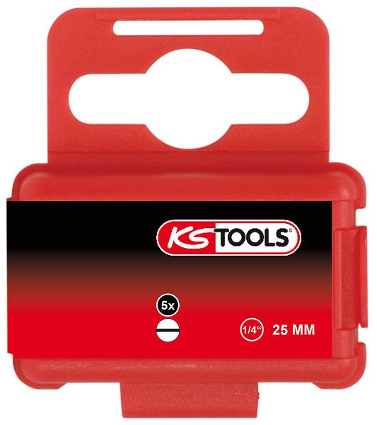 KS Tools 1/4" Bit Schlitz, 25mm, 4mm, VE: 5 Stück, 911.2238