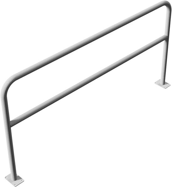 Schake Rohrbügel aus Stahlrohr Ø 48 x 2,5 mm mit Querholm für Dübel Befestigung, Gesamtbreite 2000 mm, Gesamthöhe 1000 mm, feuerverzinkt, 448_64
