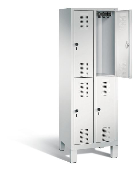 C+P Spind doppelstöckig Evolo, H1850xB610xT500mm, Farbe: Lichtgrau, 48310-20 S10034