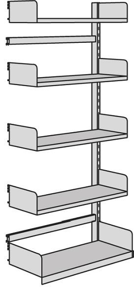 Kerkmann Freiarm-Regal Univers, B 1000 x T 250 x H 2000 mm, lichtgrau, 52880311