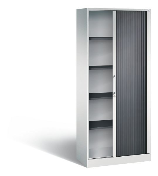 C+P Rollladenschrank Asisto, H1980xB800xT435mm, Farbe: Lichtgrau / Schwarzgrau, Bügelgriff, 5 OH, 143003-000 S10041