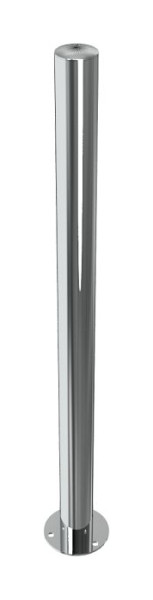 Schake Edelstahlpfosten Ø 60 mm, ortsfest, für Dübel Befestigung mit Bodenplatte Ø 120 x 5 mm, ohne Verschluss, ohne Öse, 4062P