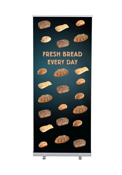 Showdown Displays Roll-Banner Budget 85 Komplettset Brot Englisch, RBB085LSFI310