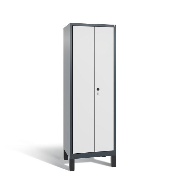 C+P Putzmittel-Spind Evolo, 2 Abteile, H1850xB610xT500 mm, Anthrazit/HPL Weiß, 48110-00 S10183