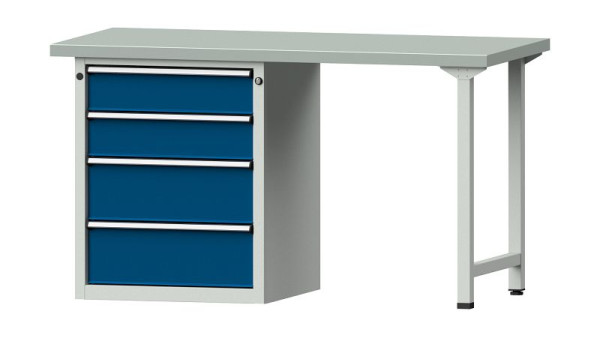 ANKE Werkbänke Kombiwerkbank, Modell 816 V, 1500 x 700 x 840 mm, RAL 7035/5010, ZBP 40 mm, 415.012