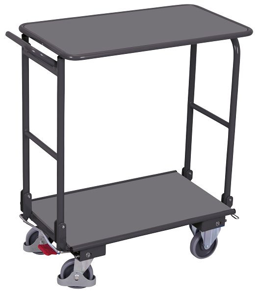 VARIOfit Klappbügelwagen mit 2 Etagen, Ladefläche: 720 x 450 mm, RAL 7016 anthrazitgrau, sw-450.836/AG